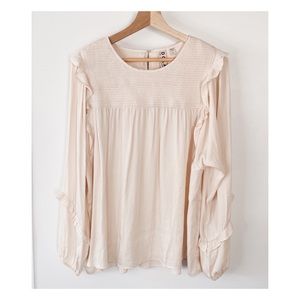 Anthropologie DOLAN Silky Top with Ruffle